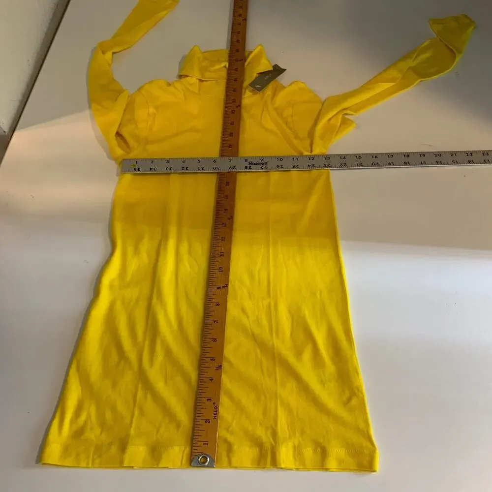 J Crew T Shirt Womens XS Extra Small Yellow Soft Tissue Turtleneck Lightweight
